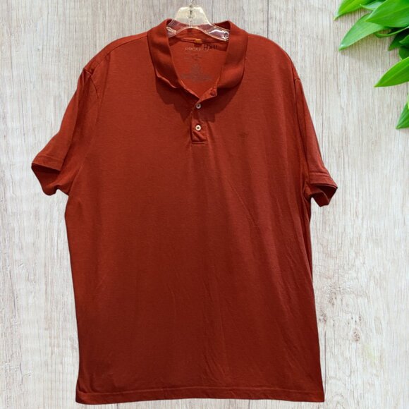 DOCKERS -- Man's Polo Shirt, Solid Orange, Button Collar, Extra Extra Large - Picture 2 of 8